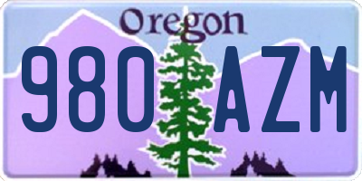 OR license plate 980AZM