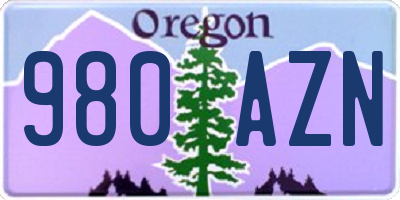 OR license plate 980AZN