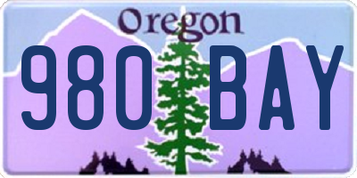 OR license plate 980BAY