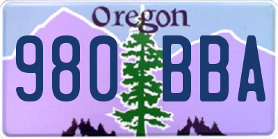 OR license plate 980BBA