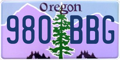 OR license plate 980BBG