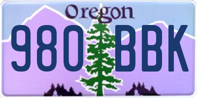 OR license plate 980BBK