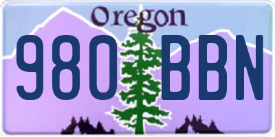 OR license plate 980BBN