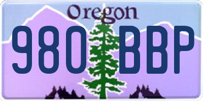 OR license plate 980BBP