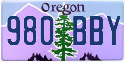 OR license plate 980BBY