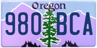 OR license plate 980BCA