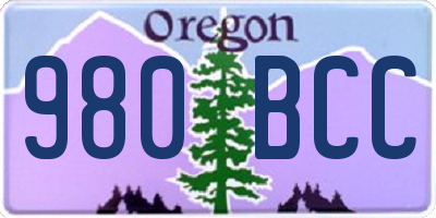 OR license plate 980BCC