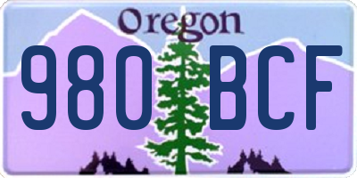 OR license plate 980BCF