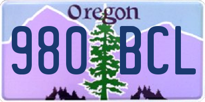 OR license plate 980BCL