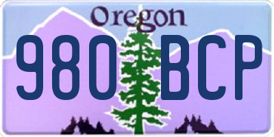OR license plate 980BCP