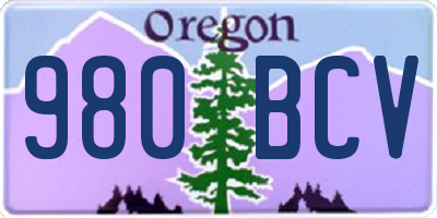 OR license plate 980BCV