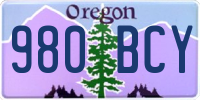 OR license plate 980BCY