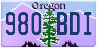 OR license plate 980BDI