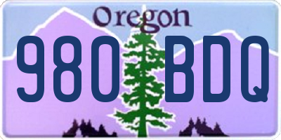 OR license plate 980BDQ