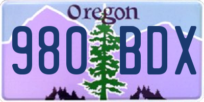 OR license plate 980BDX