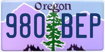 OR license plate 980BEP
