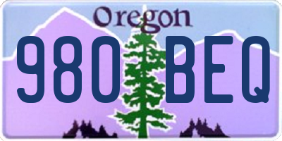 OR license plate 980BEQ