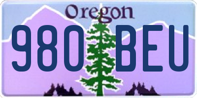 OR license plate 980BEU