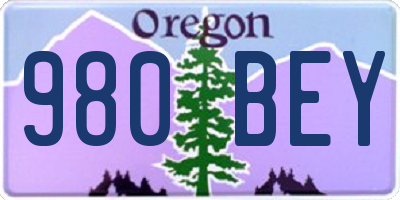 OR license plate 980BEY