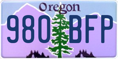 OR license plate 980BFP