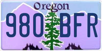 OR license plate 980BFR