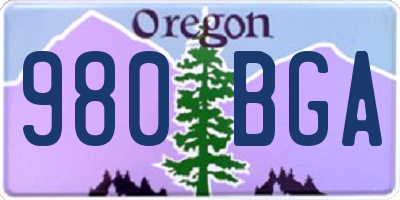 OR license plate 980BGA