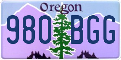 OR license plate 980BGG