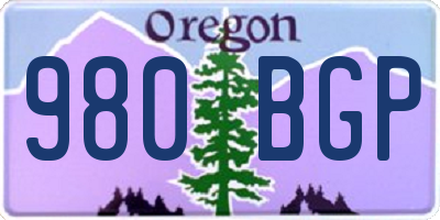 OR license plate 980BGP
