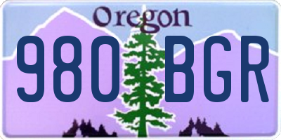 OR license plate 980BGR