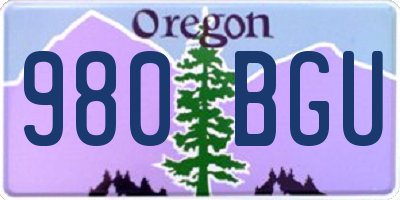 OR license plate 980BGU
