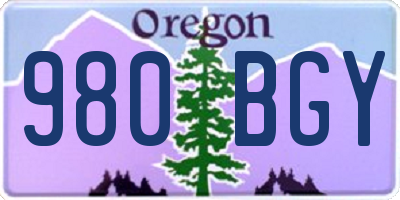 OR license plate 980BGY