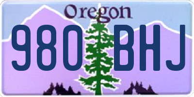 OR license plate 980BHJ
