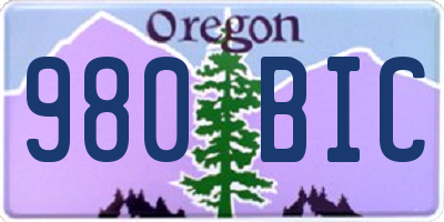 OR license plate 980BIC