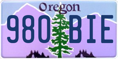 OR license plate 980BIE
