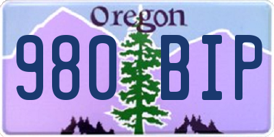 OR license plate 980BIP
