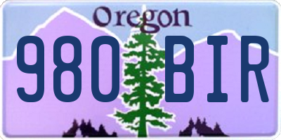 OR license plate 980BIR