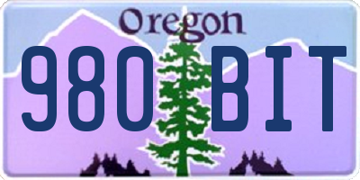 OR license plate 980BIT