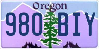 OR license plate 980BIY