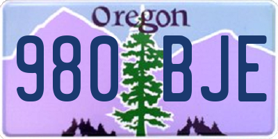 OR license plate 980BJE