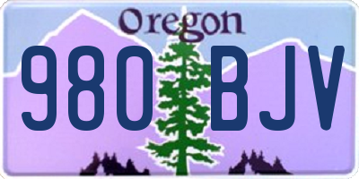 OR license plate 980BJV