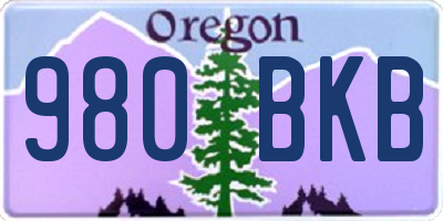 OR license plate 980BKB