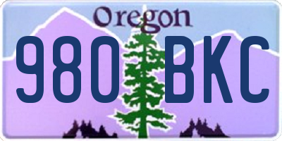 OR license plate 980BKC