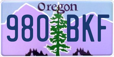 OR license plate 980BKF