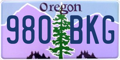 OR license plate 980BKG