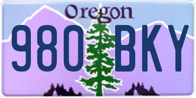 OR license plate 980BKY