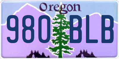 OR license plate 980BLB