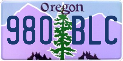 OR license plate 980BLC