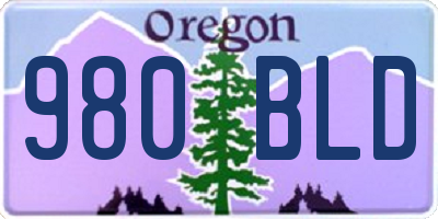 OR license plate 980BLD