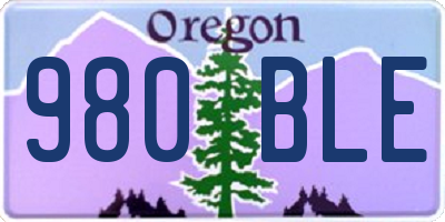 OR license plate 980BLE