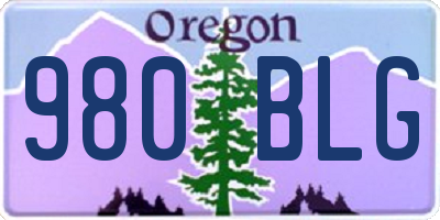 OR license plate 980BLG